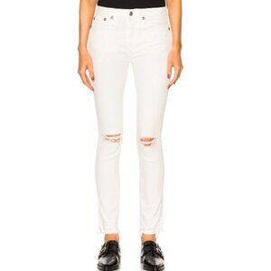 R13 Jenny Mid Rise Jeans Women’s Size 29 Warren White Distressed EUC